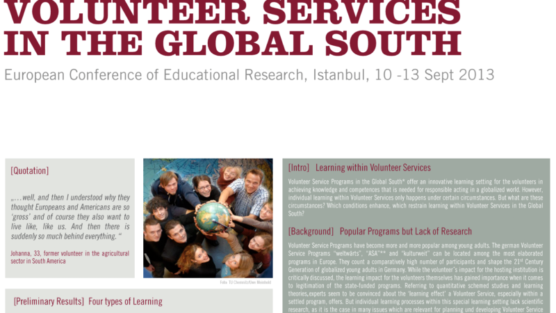 Learning Potentials and Learning Experiences within Volunteer Services in the Global South [Poster]